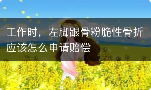 工作时，左脚跟骨粉脆性骨折应该怎么申请赔偿