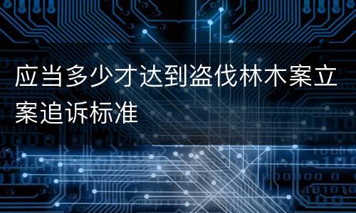 应当多少才达到盗伐林木案立案追诉标准