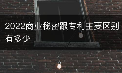 2022商业秘密跟专利主要区别有多少