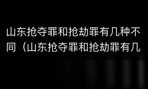 山东抢夺罪和抢劫罪有几种不同（山东抢夺罪和抢劫罪有几种不同之处）