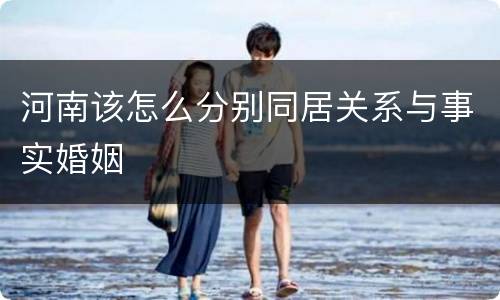 河南该怎么分别同居关系与事实婚姻