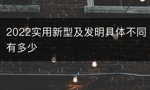 2022实用新型及发明具体不同有多少