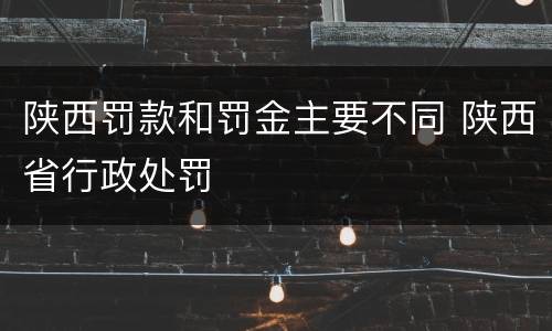 陕西罚款和罚金主要不同 陕西省行政处罚