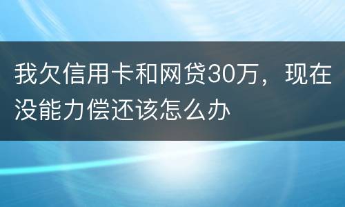 我欠信用卡和网贷30万，现在没能力偿还该怎么办