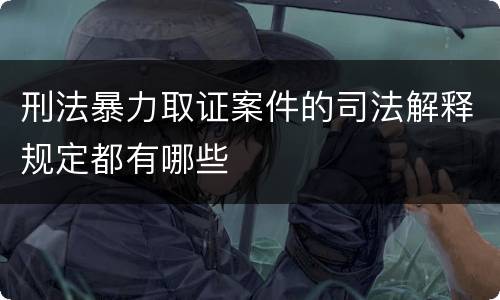 刑法暴力取证案件的司法解释规定都有哪些