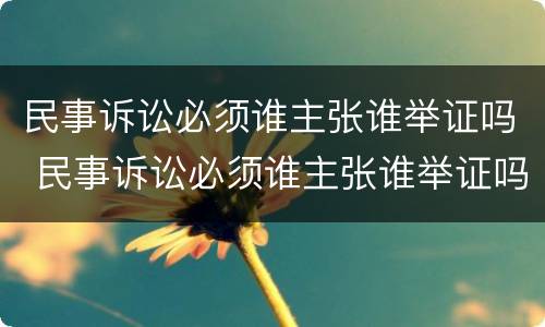 民事诉讼必须谁主张谁举证吗 民事诉讼必须谁主张谁举证吗怎么办