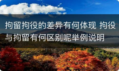 拘留拘役的差异有何体现 拘役与拘留有何区别呢举例说明