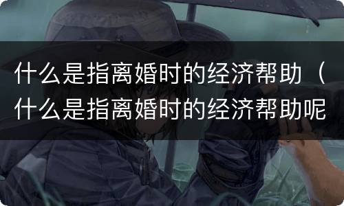 什么是指离婚时的经济帮助（什么是指离婚时的经济帮助呢）