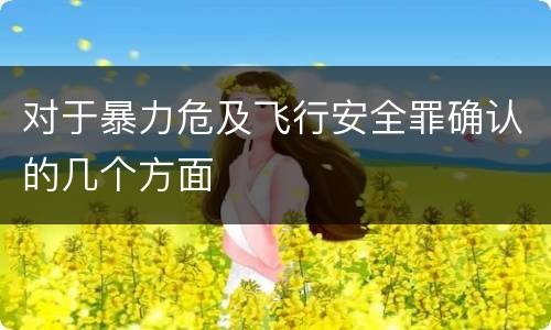 对于暴力危及飞行安全罪确认的几个方面