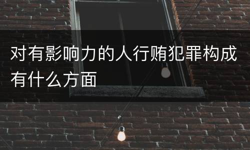 对有影响力的人行贿犯罪构成有什么方面