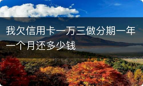我欠信用卡一万三做分期一年一个月还多少钱