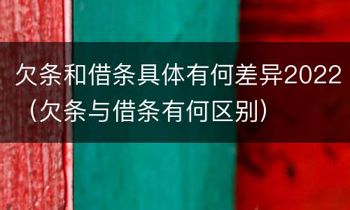 欠条和借条具体有何差异2022（欠条与借条有何区别）