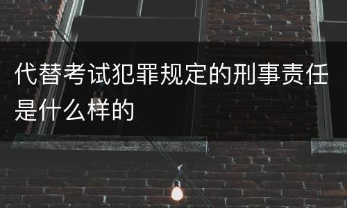 代替考试犯罪规定的刑事责任是什么样的