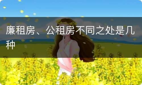 廉租房、公租房不同之处是几种