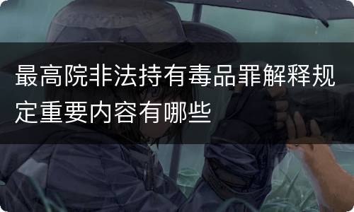 最高院非法持有毒品罪解释规定重要内容有哪些