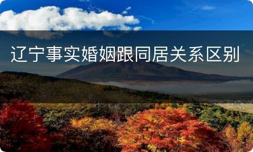 辽宁事实婚姻跟同居关系区别