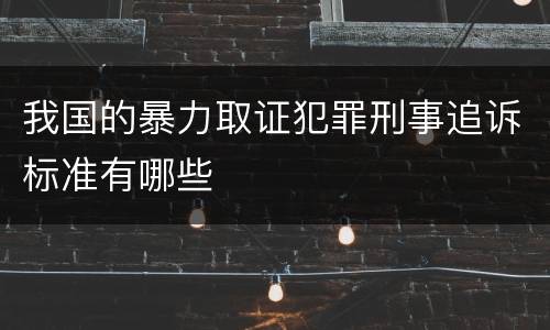 我国的暴力取证犯罪刑事追诉标准有哪些
