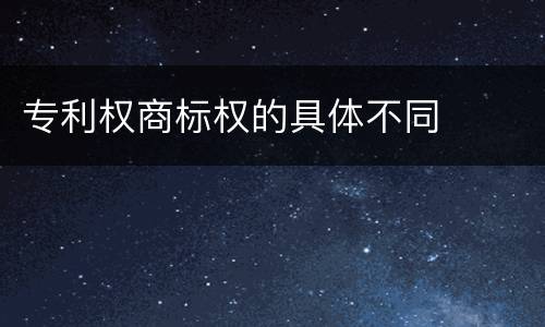 专利权商标权的具体不同