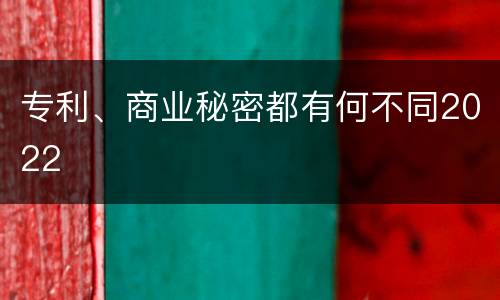 专利、商业秘密都有何不同2022