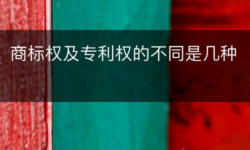 商标权及专利权的不同是几种