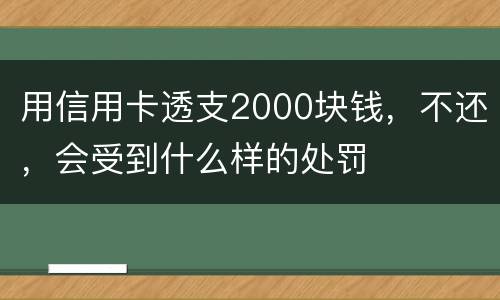 用信用卡透支2000块钱，不还，会受到什么样的处罚