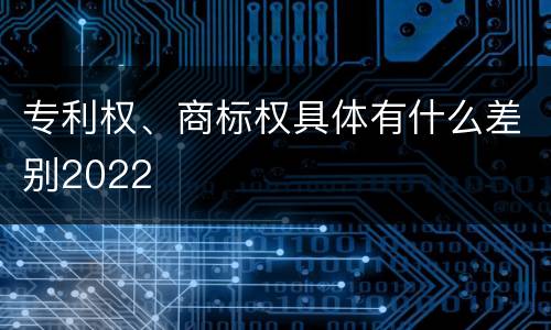 专利权、商标权具体有什么差别2022