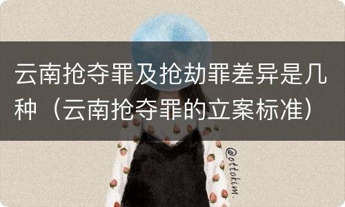 云南抢夺罪及抢劫罪差异是几种（云南抢夺罪的立案标准）