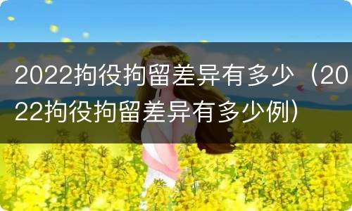 2022拘役拘留差异有多少（2022拘役拘留差异有多少例）