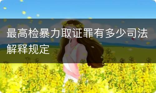 最高检暴力取证罪有多少司法解释规定