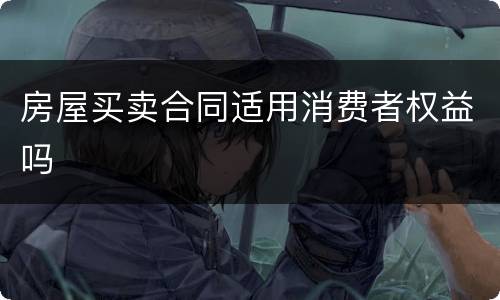 房屋买卖合同适用消费者权益吗