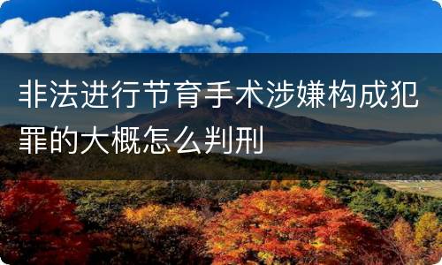 非法进行节育手术涉嫌构成犯罪的大概怎么判刑