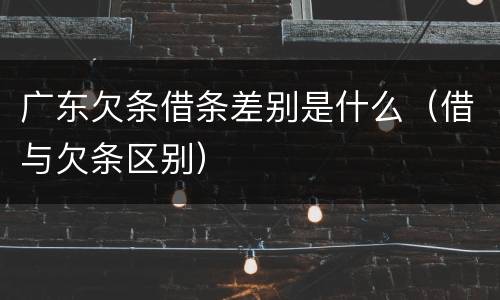 广东欠条借条差别是什么（借与欠条区别）