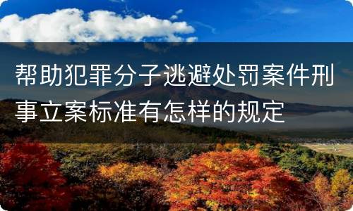 帮助犯罪分子逃避处罚案件刑事立案标准有怎样的规定