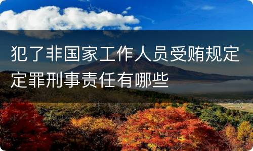 犯了非国家工作人员受贿规定定罪刑事责任有哪些