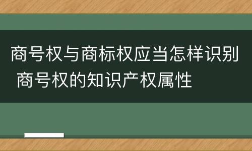 商号权与商标权应当怎样识别 商号权的知识产权属性