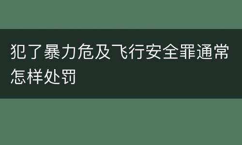 犯了暴力危及飞行安全罪通常怎样处罚