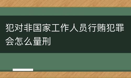 犯对非国家工作人员行贿犯罪会怎么量刑