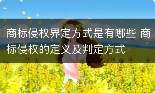 商标侵权界定方式是有哪些 商标侵权的定义及判定方式