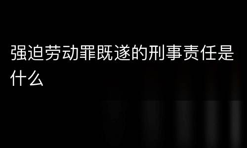 强迫劳动罪既遂的刑事责任是什么