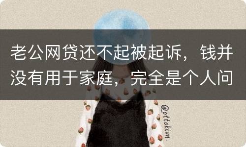 老公网贷还不起被起诉，钱并没有用于家庭，完全是个人问题，老公坐牢后网贷要老婆还吗