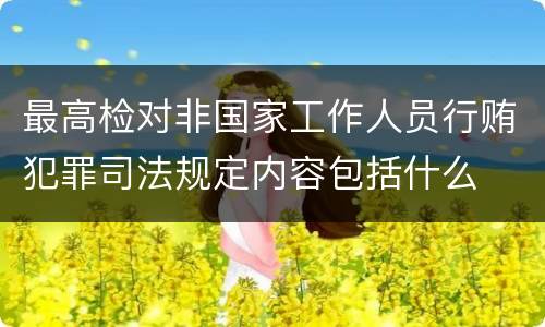 最高检对非国家工作人员行贿犯罪司法规定内容包括什么