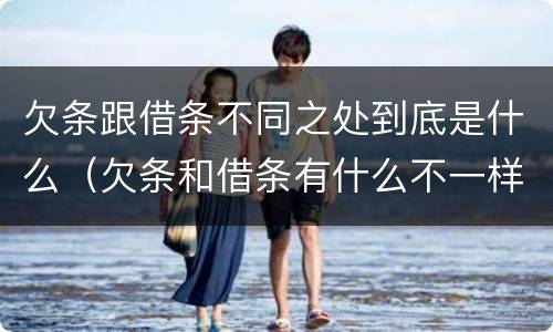 欠条跟借条不同之处到底是什么（欠条和借条有什么不一样吗）