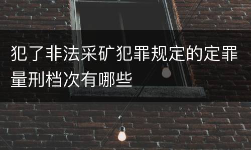 犯了非法采矿犯罪规定的定罪量刑档次有哪些