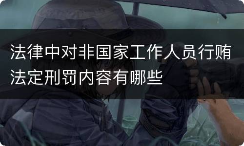 法律中对非国家工作人员行贿法定刑罚内容有哪些