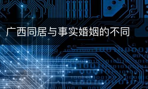 广西同居与事实婚姻的不同