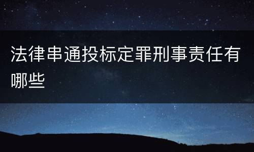 法律串通投标定罪刑事责任有哪些