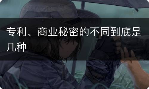 专利、商业秘密的不同到底是几种