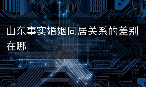 山东事实婚姻同居关系的差别在哪