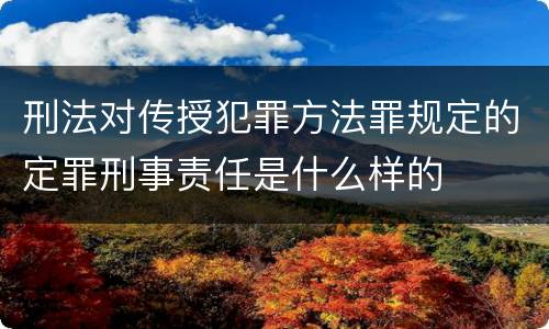 刑法对传授犯罪方法罪规定的定罪刑事责任是什么样的