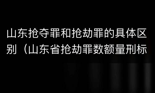 山东抢夺罪和抢劫罪的具体区别（山东省抢劫罪数额量刑标准）